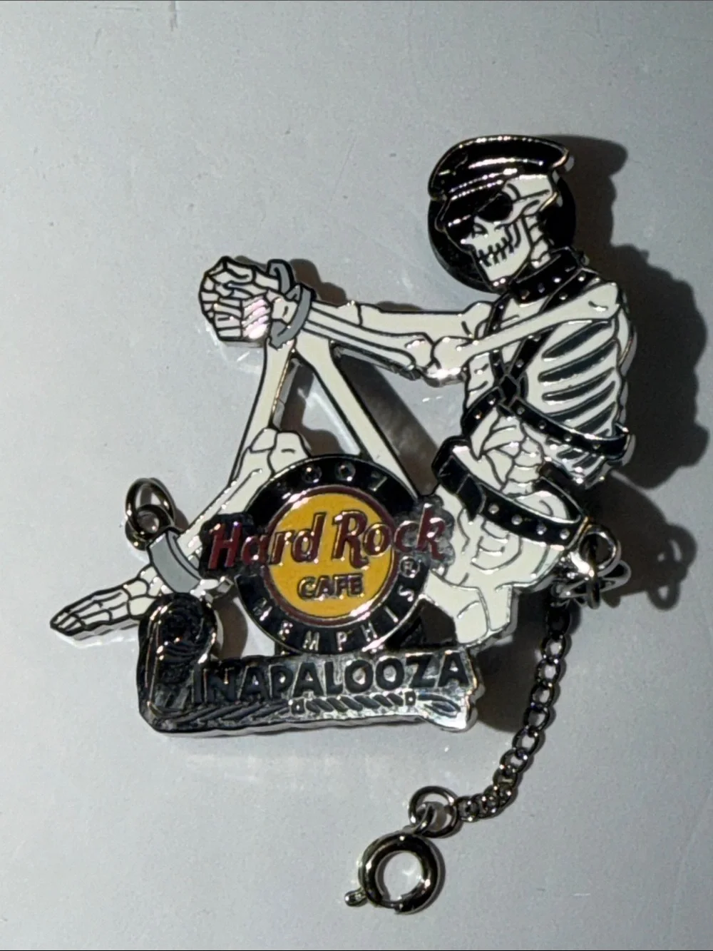 Hard Rock Cafe Memphis Pinapalooza Bondage Skeleton Enamel Pin